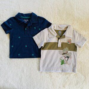Boy Clothing Shirt Bundle 2-pieces Polo Frogs and Lizards size 18 months Toddler